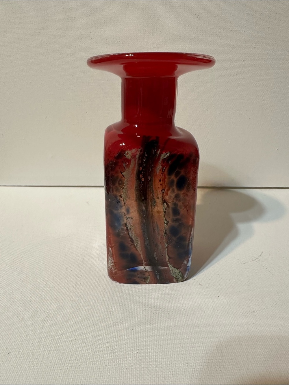 Atelier Beranek Signed Bohemian Art Glass Czech Republic Red